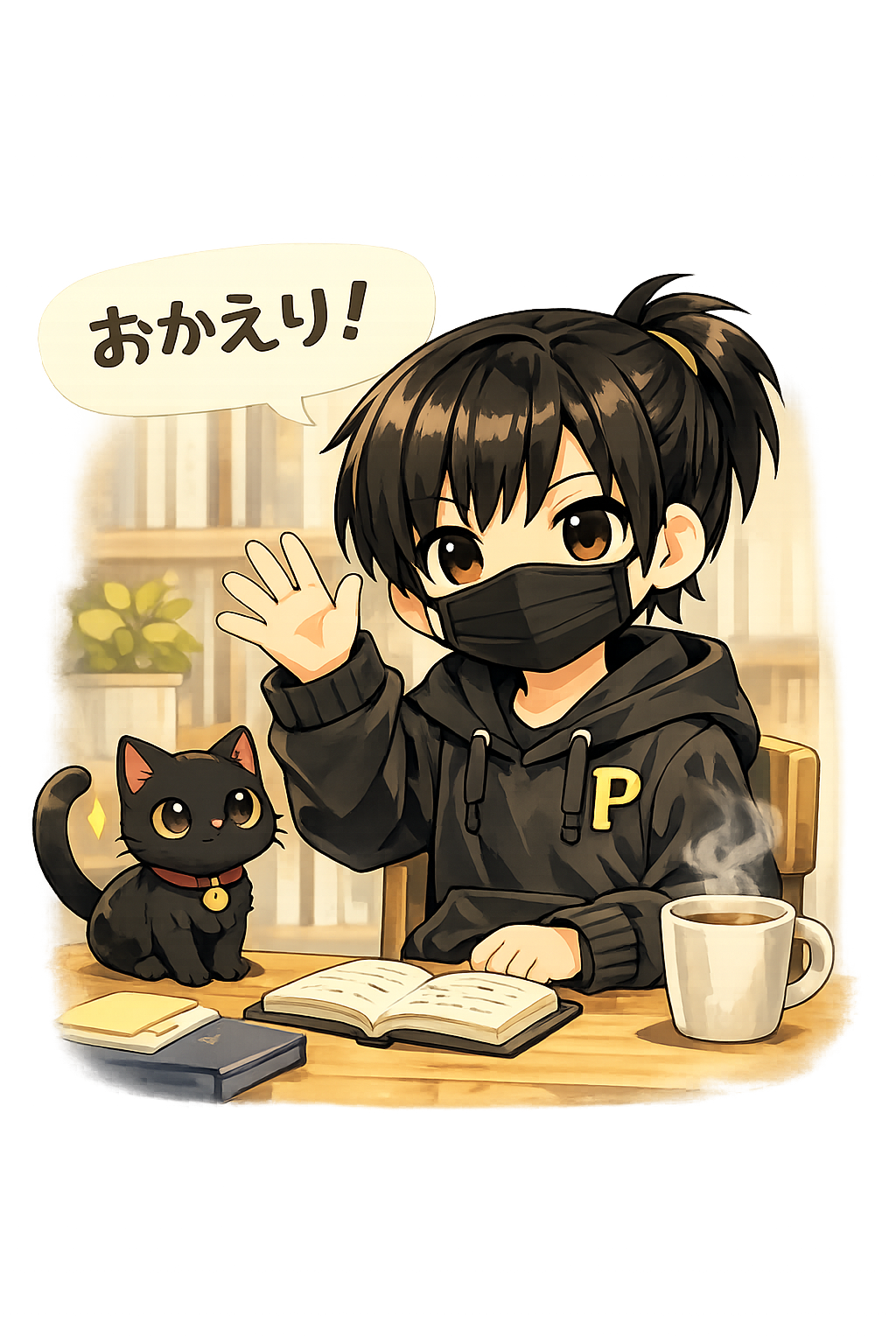 本を読むPersonaScopeの住人と黒猫